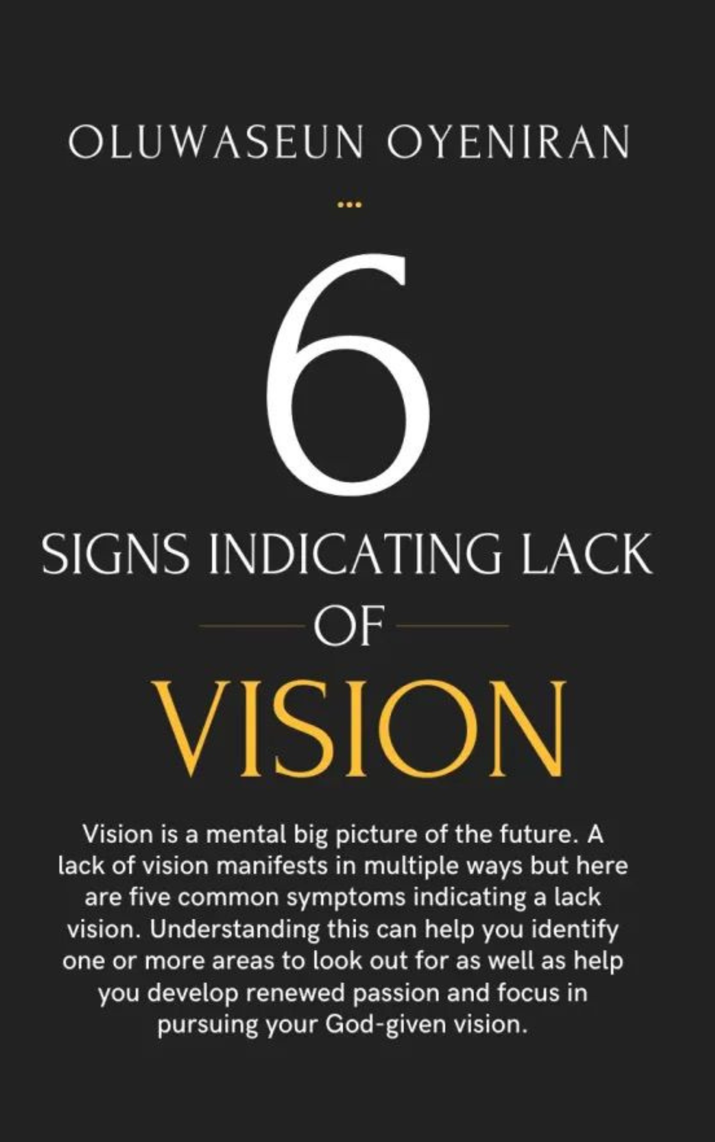 Signs of Lack of Vision